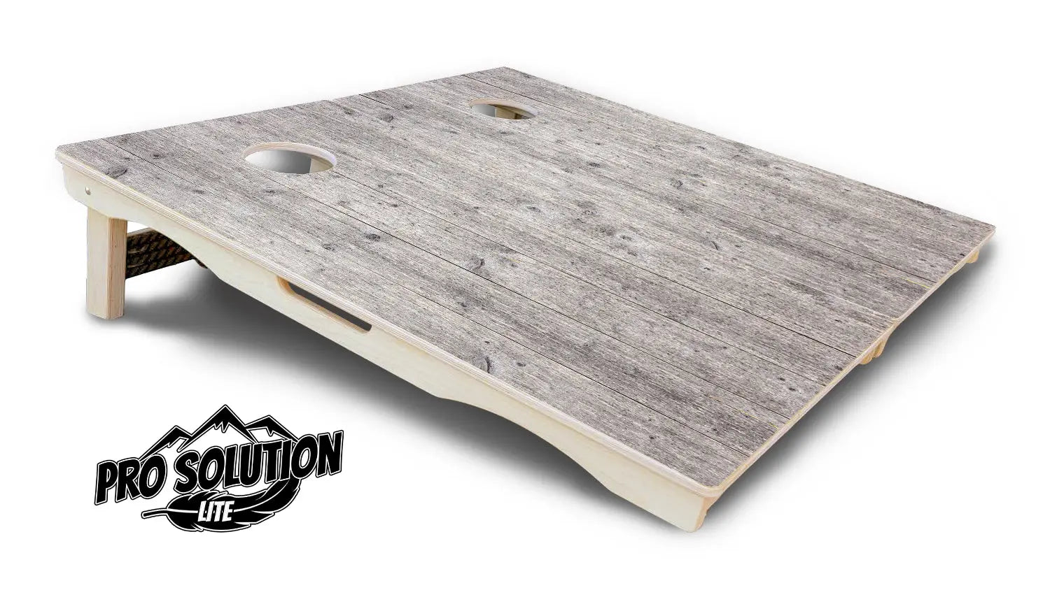 Driftwood Grey Stained Cornhole Boards - Pro Solution Lite Series by Cornhole Solutions, custom cornhole board detail photo 4