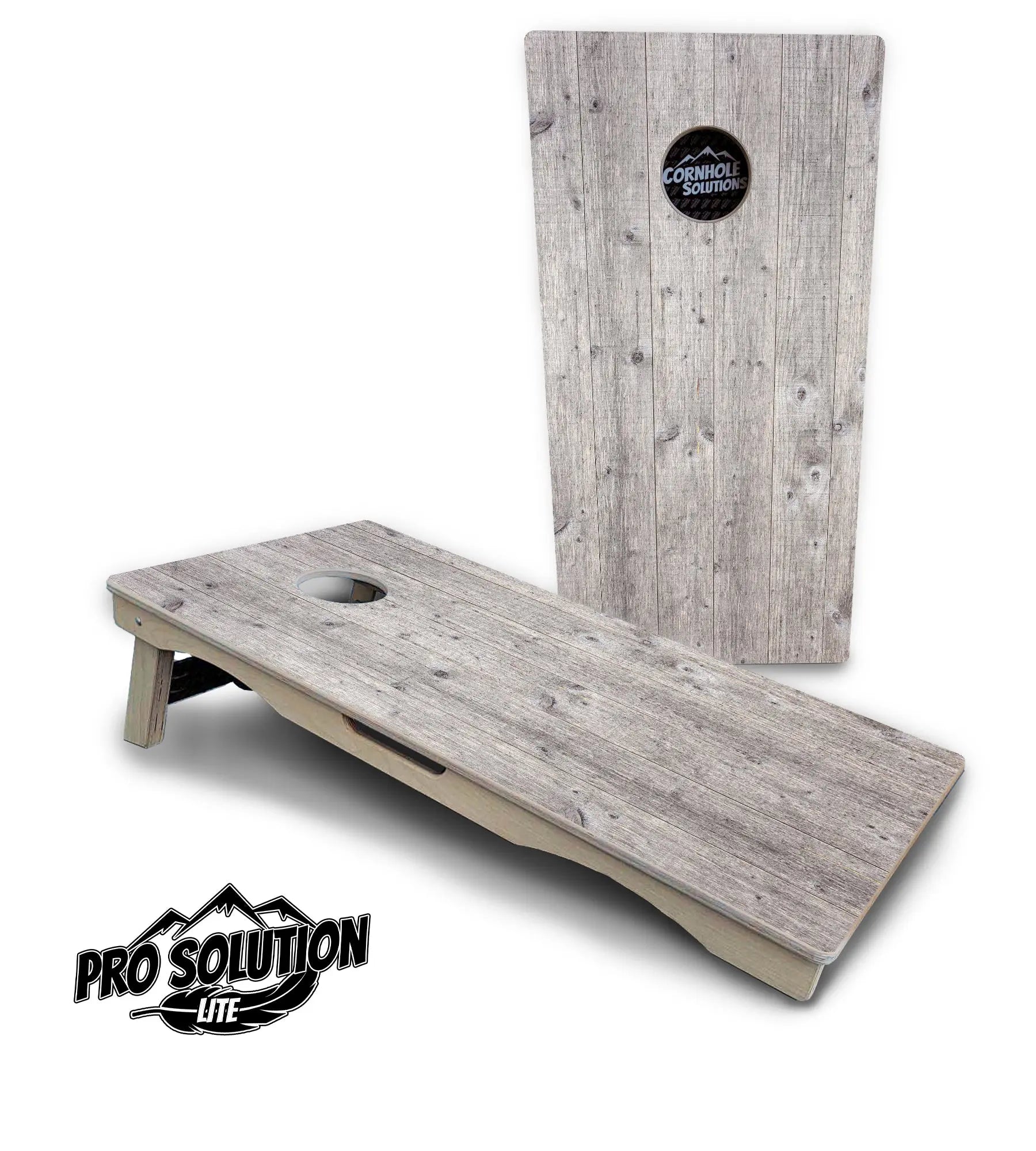 Driftwood Grey Stained Cornhole Boards - Pro Solution Lite Series by Cornhole Solutions, custom cornhole board detail photo 5
