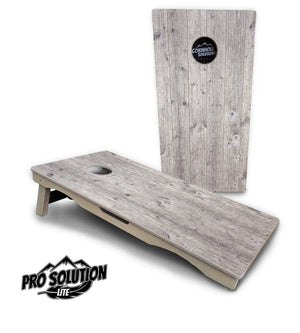 Driftwood Grey Stained Cornhole Boards - Pro Solution Lite Series by Cornhole Solutions, custom cornhole board detail photo 5