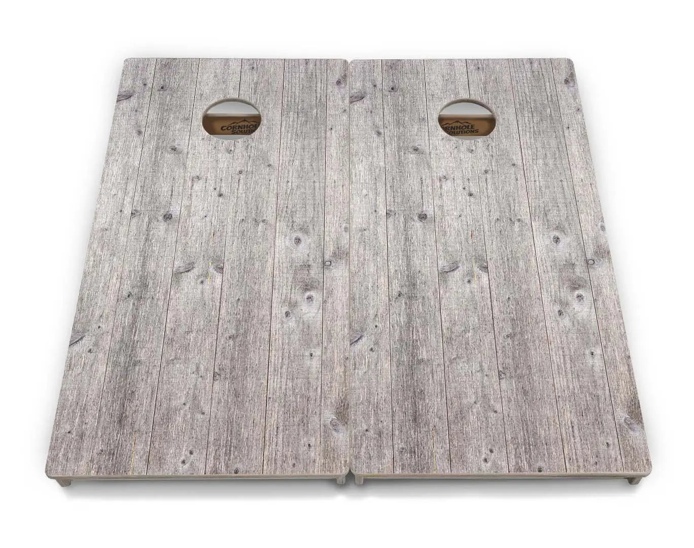 Driftwood Grey-Stained Cornhole Boards - Professional Tournament Series by Cornhole Solutions, custom cornhole board detail photo 3