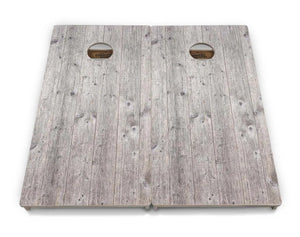 Driftwood Grey-Stained Cornhole Boards - Professional Tournament Series by Cornhole Solutions, custom cornhole board detail photo 3