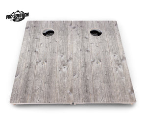 Driftwood Grey Stained Cornhole Boards - Pro Solution Lite Series