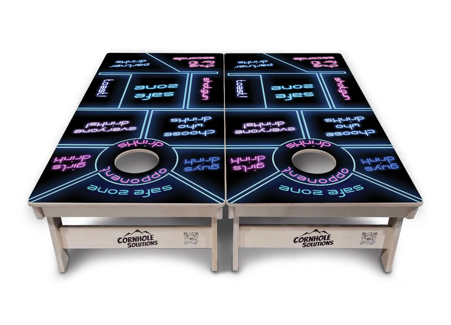 Drinking Game Black Background Cornhole Boards - Professional Tournament Series by Cornhole Solutions, custom cornhole board detail photo 2