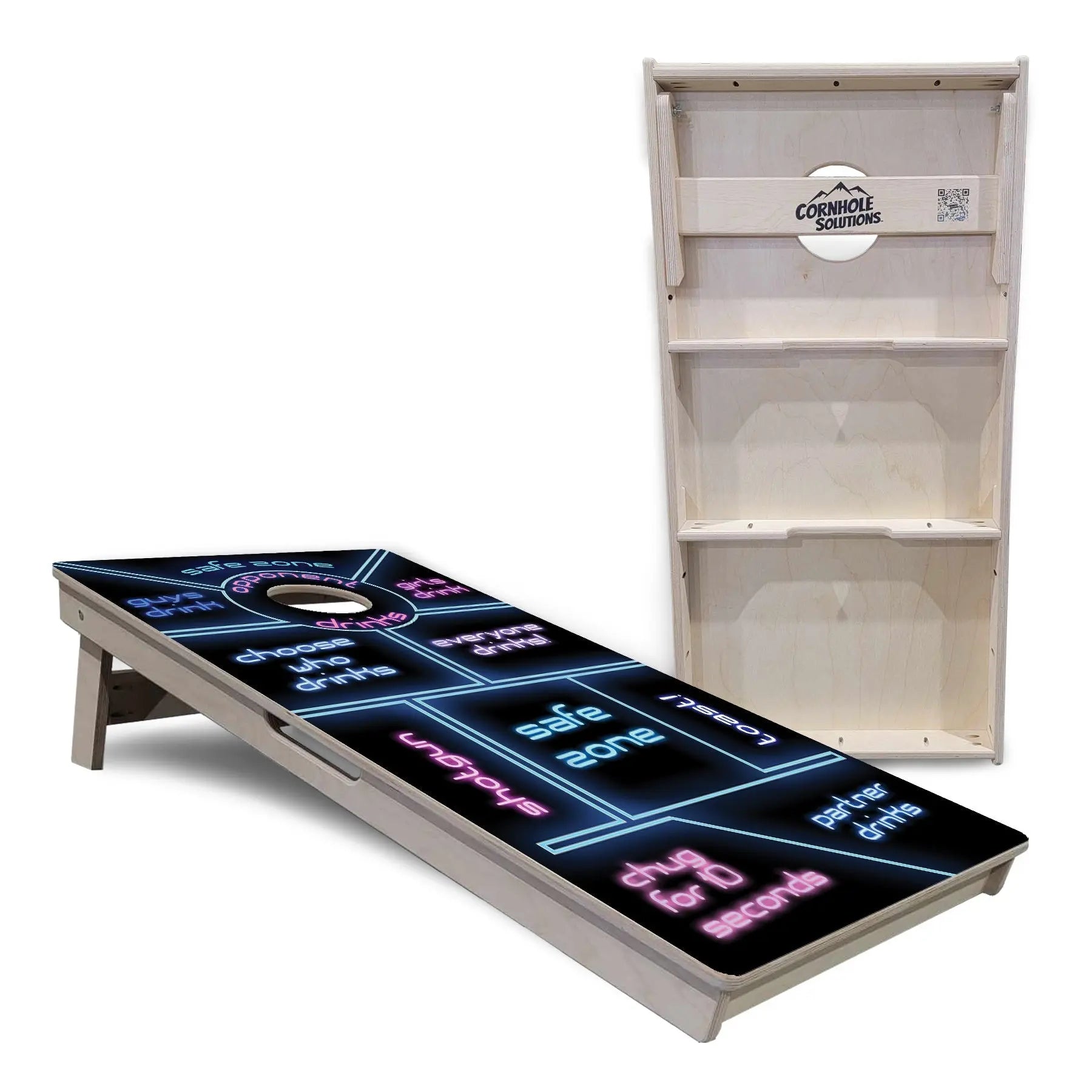 Drinking Game Black Background Cornhole Boards - Professional Tournament Series by Cornhole Solutions, custom cornhole board detail photo 5