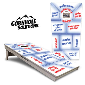 Drinking Game White Background Cornhole Boards - Professional Tournament Series by Cornhole Solutions, custom cornhole board main product photo