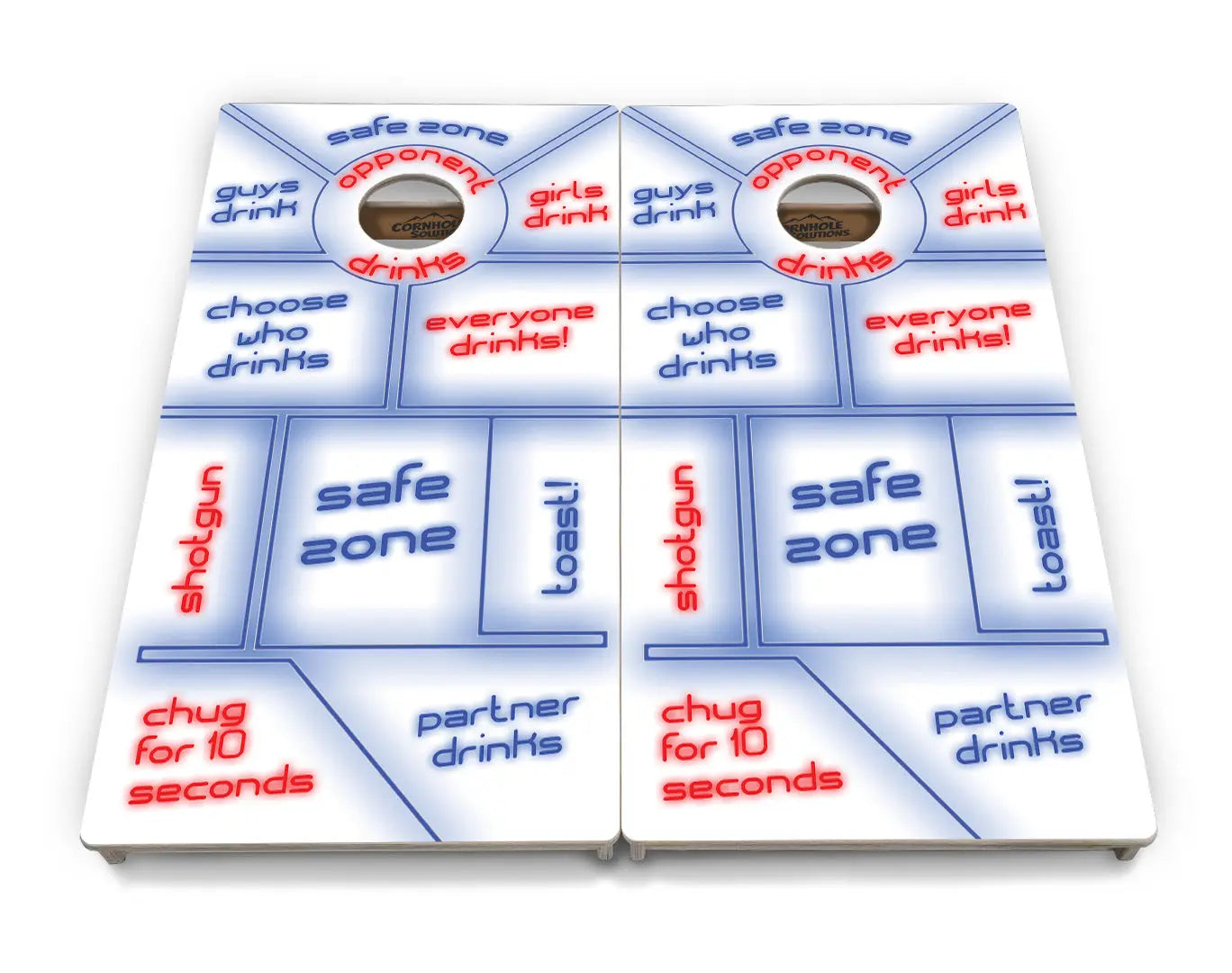Drinking Game White Background Cornhole Boards - Professional Tournament Series by Cornhole Solutions, custom cornhole board detail photo 2