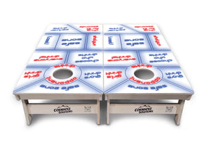 Drinking Game White Background Cornhole Boards - Professional Tournament Series by Cornhole Solutions, custom cornhole board detail photo 5