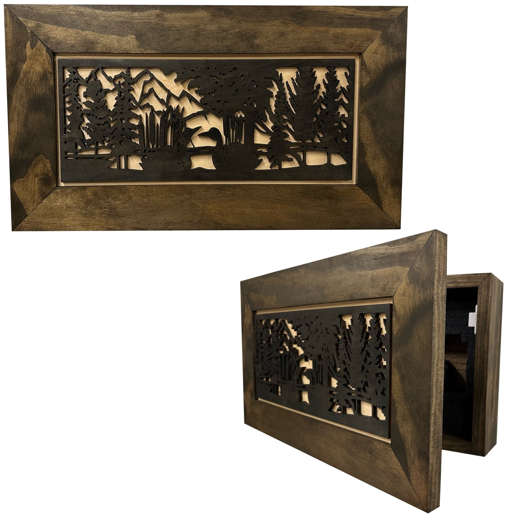 Wood Gun Cabinet Ducks On A Pond Wall Decoration - Hidden Gun Safe To Securely Store Your Gun In Plain Sight by Bellewood Designs by Bellewood Designs, Southern home decor main