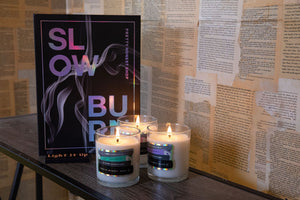 Slow Burn Book Candle Collection detail view by Pretty Honest Candles