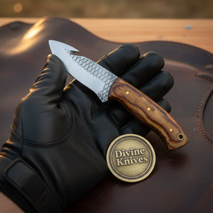Hand-Forged Rasp Steel Wood Gut Hook Knife by Divine Knives