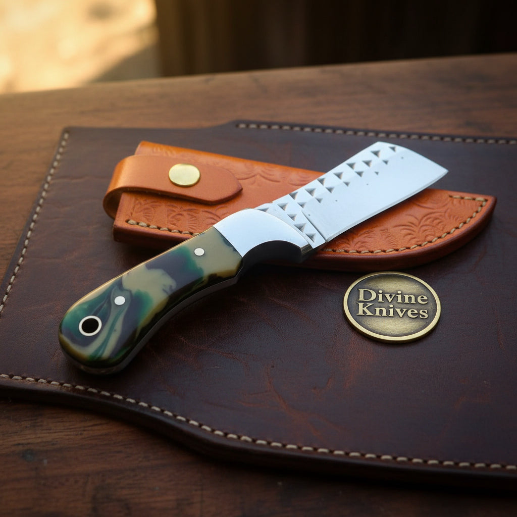 Camo Resin Rasp Bull Cutter Knife with Broad product detail, view 3