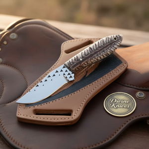 Studded Clip Point Hunter Knife by Divine Knives