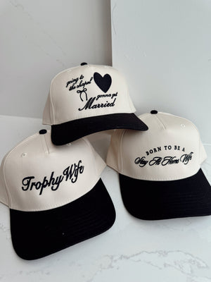 Born To Be A Stay At Home Wife - Black Vintage Trucker Hat detail view by KenzKustomz