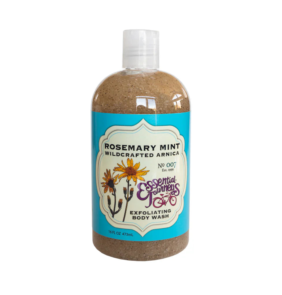 ROSEMARY MINT EXFOLIATING BODY WASH 16 oz. (with Arnica & Epsom Salt) by Essential Journeys