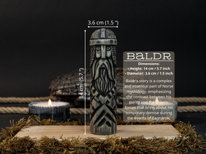 Hand-Carved Baldr Wooden Figurine – Norse God of Light and Purity detail view by Sharky Forged Steel Tools