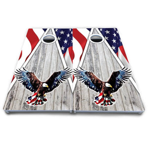 Eagle Triangle Whitewash Cornhole Boards - All Weather Series by Cornhole Solutions, custom cornhole board detail photo 4