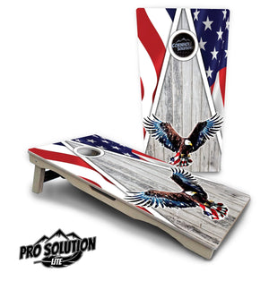 Eagle Triangle Whitewash Cornhole Boards - Pro Solution Lite Series by Cornhole Solutions, custom cornhole board detail photo 5