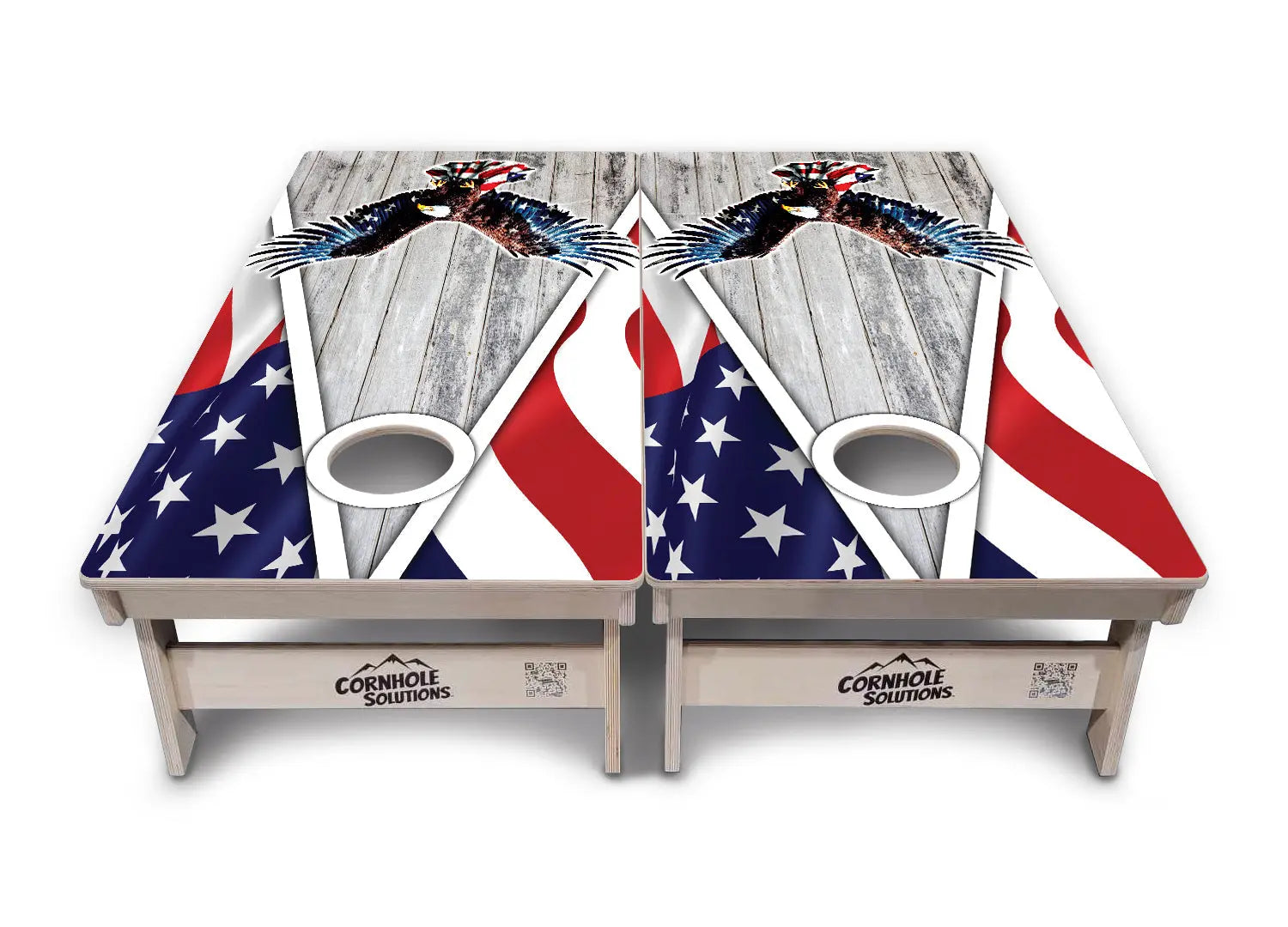 Eagle Triangle Whitewash Cornhole Boards - Professional Tournament Series by Cornhole Solutions, custom cornhole board detail photo 5