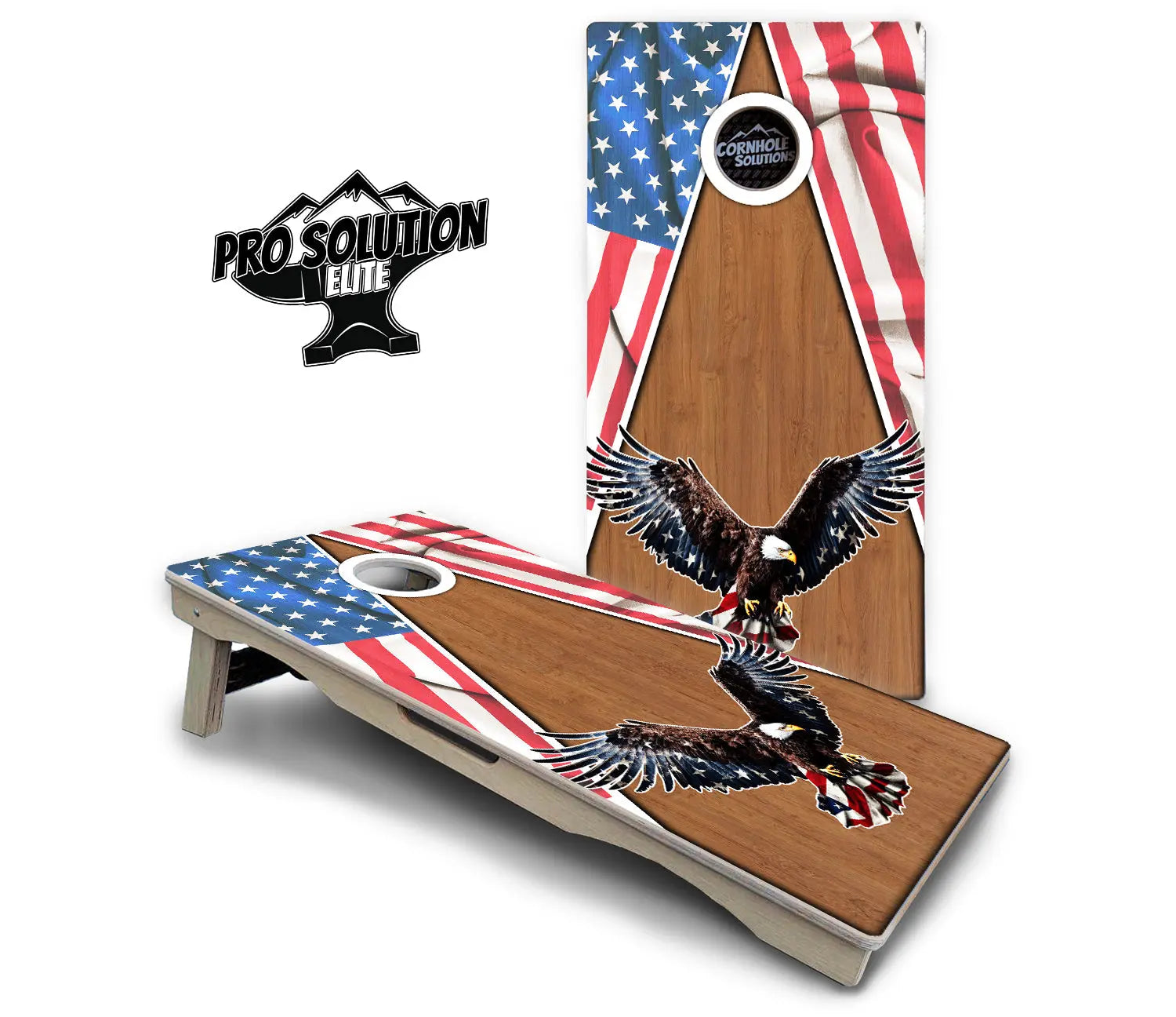 Eagle Triangle Wood Cornhole Boards - Pro Solution Elite Series by Cornhole Solutions, custom cornhole board detail photo 2