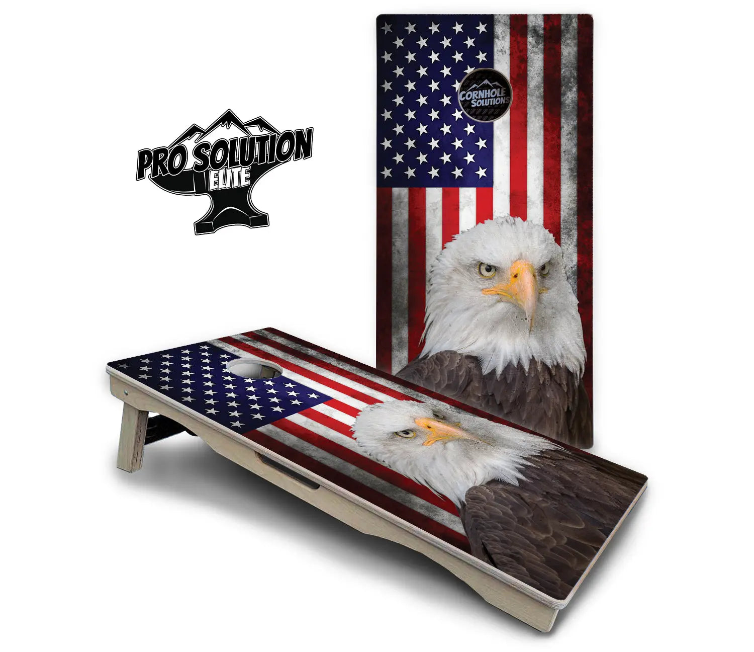 Eagle USA Flag Cornhole Boards - Pro Solution Elite Series by Cornhole Solutions, custom cornhole board detail photo 2