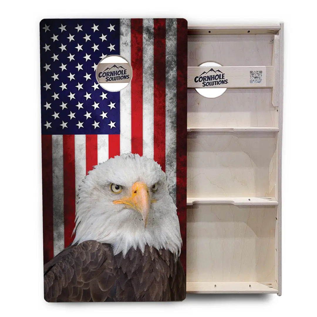 Eagle USA Flag Cornhole Boards - Professional Tournament Series by Cornhole Solutions, custom cornhole board detail photo 3