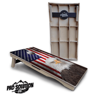 Eagle USA Flag Cornhole Boards - Pro Solution Lite Series