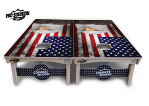Eagle USA Flag Cornhole Boards - Pro Solution Lite Series by Cornhole Solutions, custom cornhole board detail photo 3