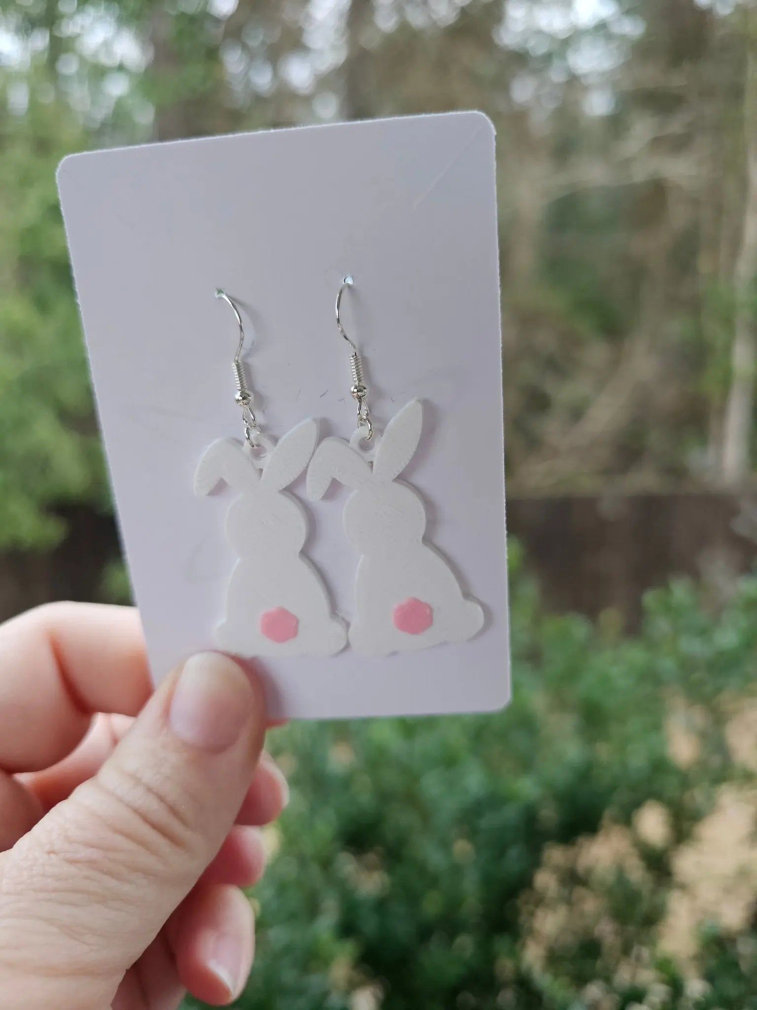 Easter Bunny Earrings (Hooks or Clip-Ons) by The Tween Space, handmade jewelry main product photo