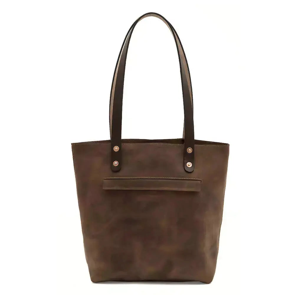 Eden MEDIUM Leather Tote Bag - Classic by Mission Mercantile Leather Goods, handmade leather goods detail photo 4