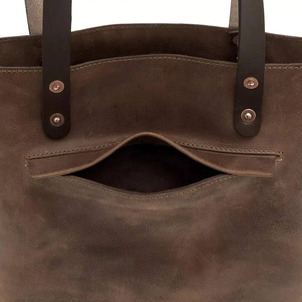 Eden MEDIUM Leather Tote Bag - Classic by Mission Mercantile Leather Goods, handmade leather goods detail photo 8