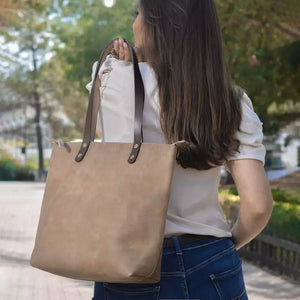 Eden MEDIUM Leather Tote Bag - Zippered by Mission Mercantile Leather Goods, handmade leather goods main product photo