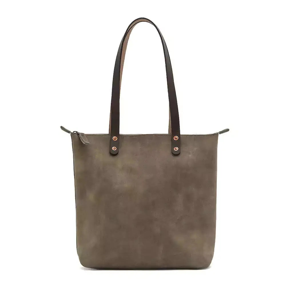 Eden MEDIUM Leather Tote Bag - Zippered by Mission Mercantile Leather Goods, handmade leather goods detail photo 3