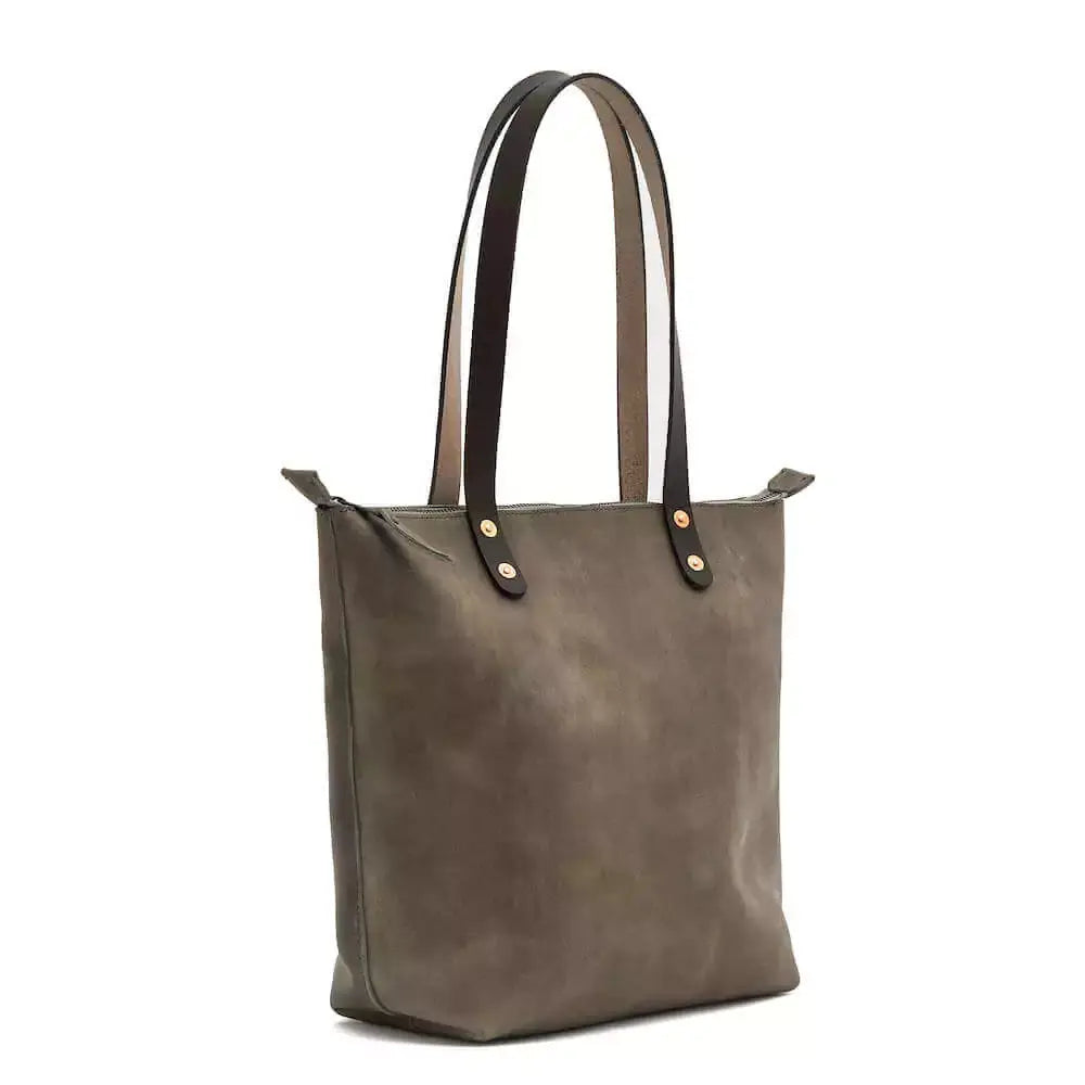 Eden MEDIUM Leather Tote Bag - Zippered by Mission Mercantile Leather Goods, handmade leather goods detail photo 5