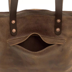 Eden MEDIUM Leather Tote Bag - Zippered by Mission Mercantile Leather Goods, handmade leather goods detail photo 9