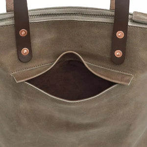 Eden MEDIUM Leather Tote Bag - Zippered by Mission Mercantile Leather Goods, handmade leather goods detail photo 28