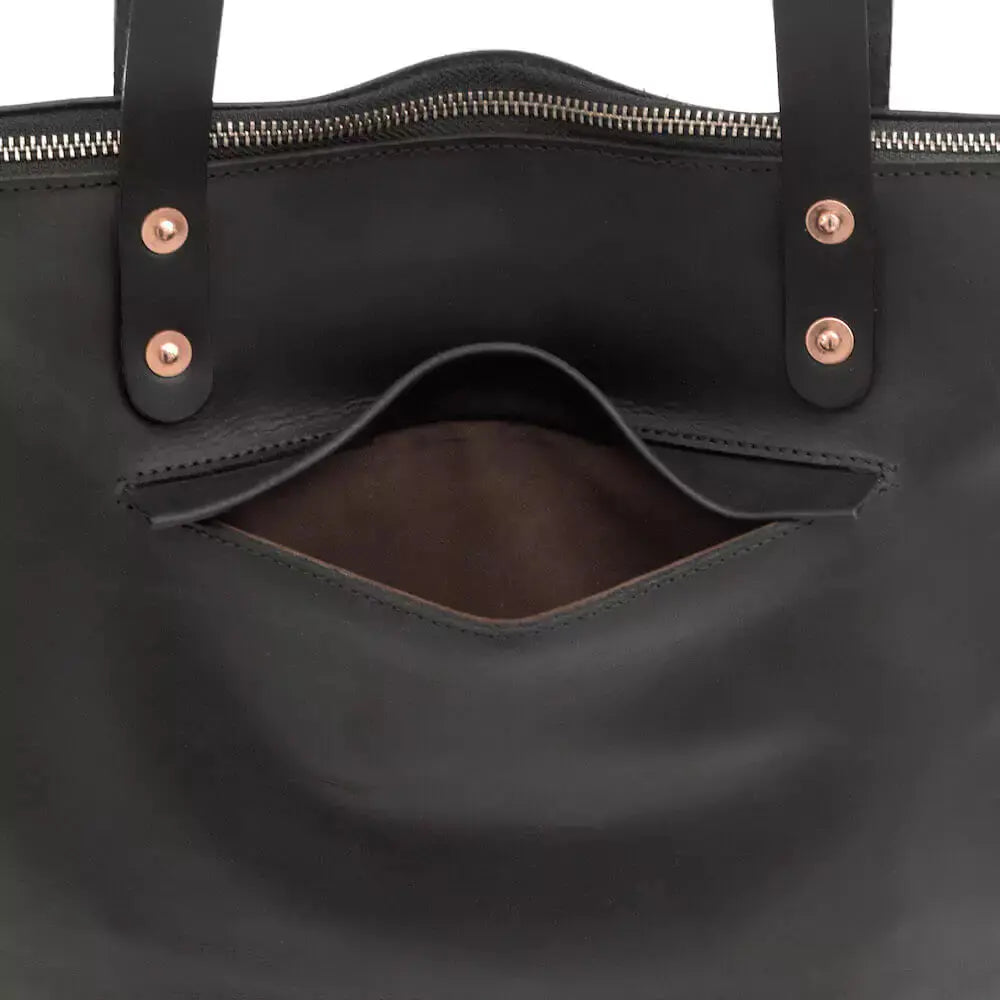 Eden OVERSIZED Leather Tote Bag - Zippered by Mission Mercantile Leather Goods, handmade leather goods detail photo 9