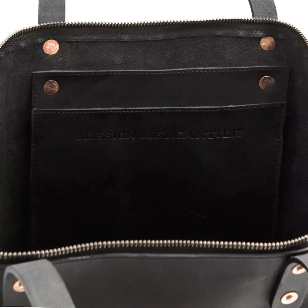 Eden OVERSIZED Leather Tote Bag - Zippered by Mission Mercantile Leather Goods, handmade leather goods detail photo 10