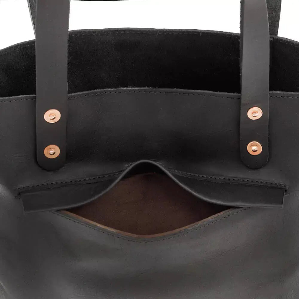 Eden SMALL Leather Tote Bag - Classic by Mission Mercantile Leather Goods, handmade leather goods detail photo 9