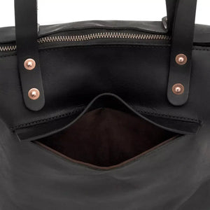 Eden SMALL Leather Tote Bag - Zippered by Mission Mercantile Leather Goods, handmade leather goods detail photo 19