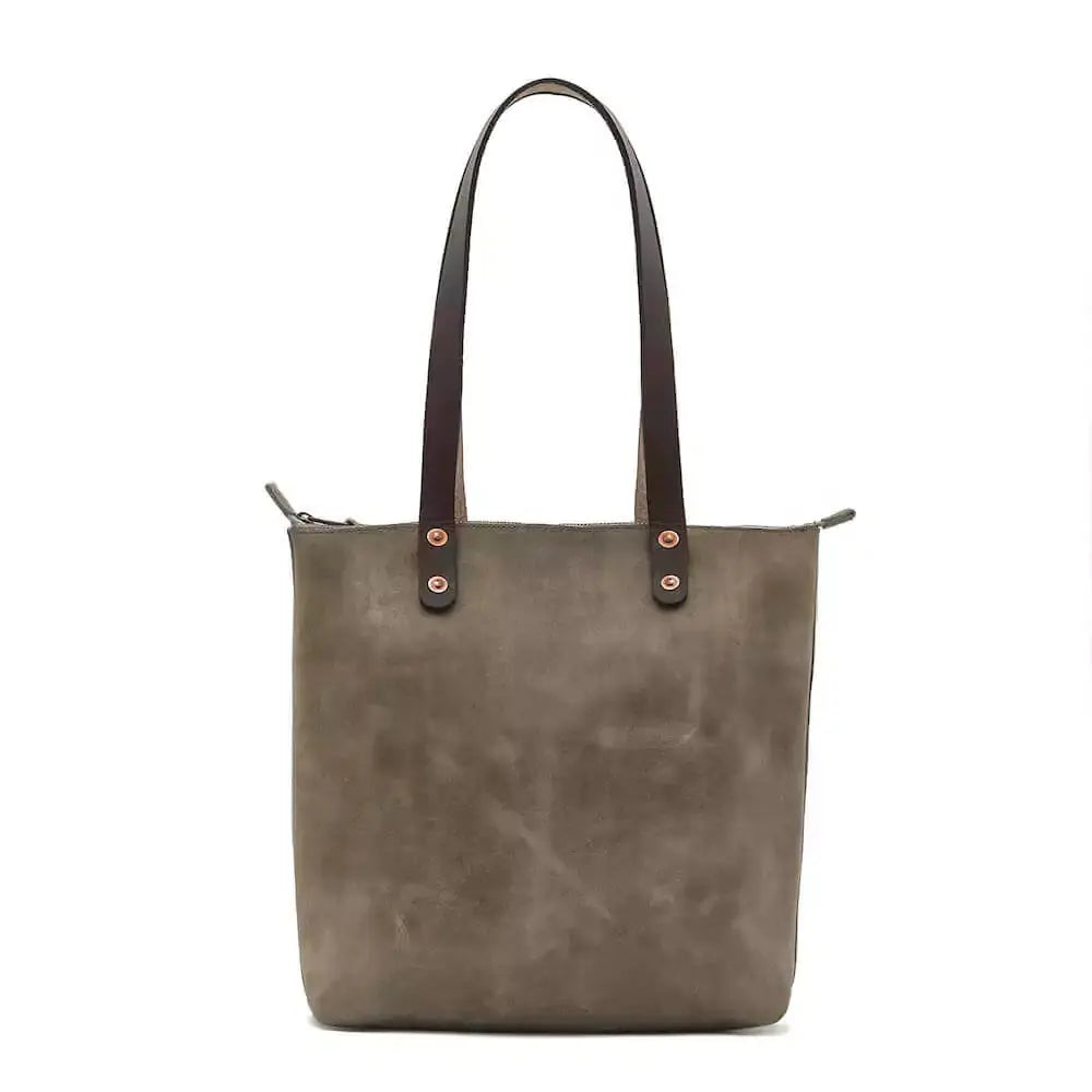 Eden SMALL Leather Tote Bag - Zippered by Mission Mercantile Leather Goods, handmade leather goods detail photo 25