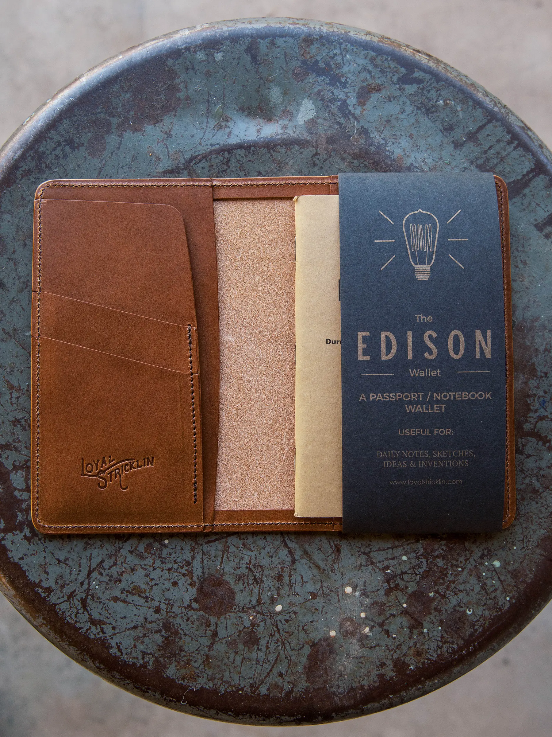 Edison Wallet - Tobacco by Loyal Stricklin, handmade leather goods detail photo 2