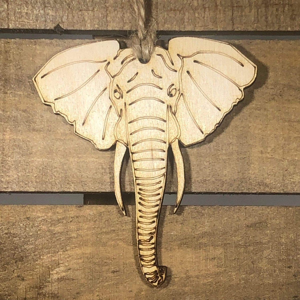 Elephant Wooden Christmas Ornament | Animal Holiday Decor by Cate's Concepts, LLC, Southern home decor main product photo