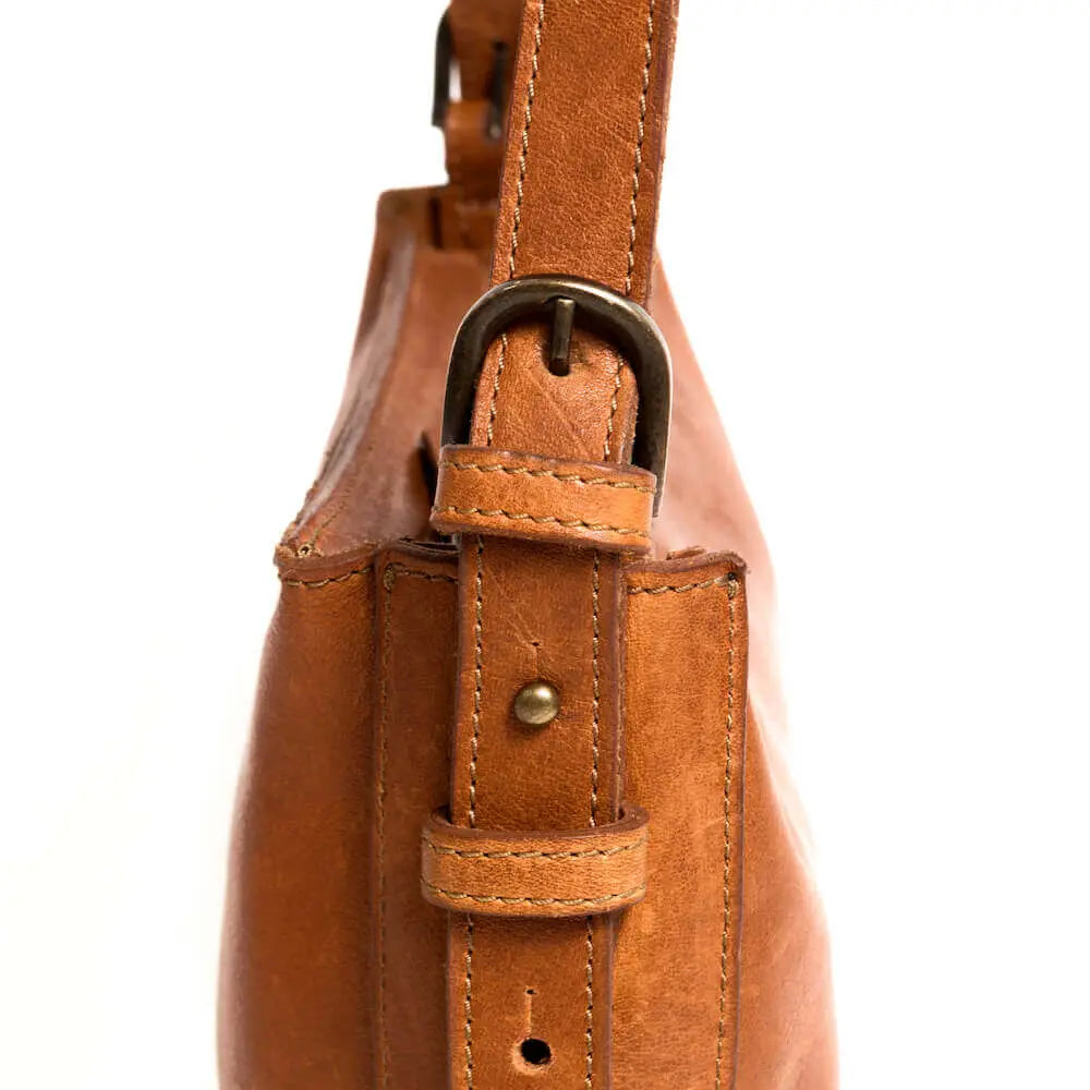 Ellington Leather Crossbody Purse by Mission Mercantile Leather Goods, natural skincare detail photo 10