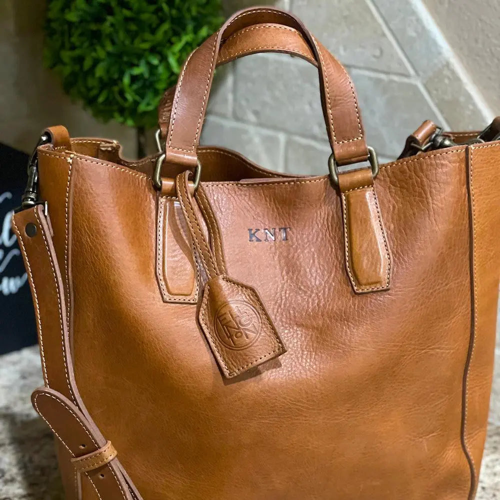 Ellington Leather Market Tote by Mission Mercantile Leather Goods, handmade leather goods main product photo