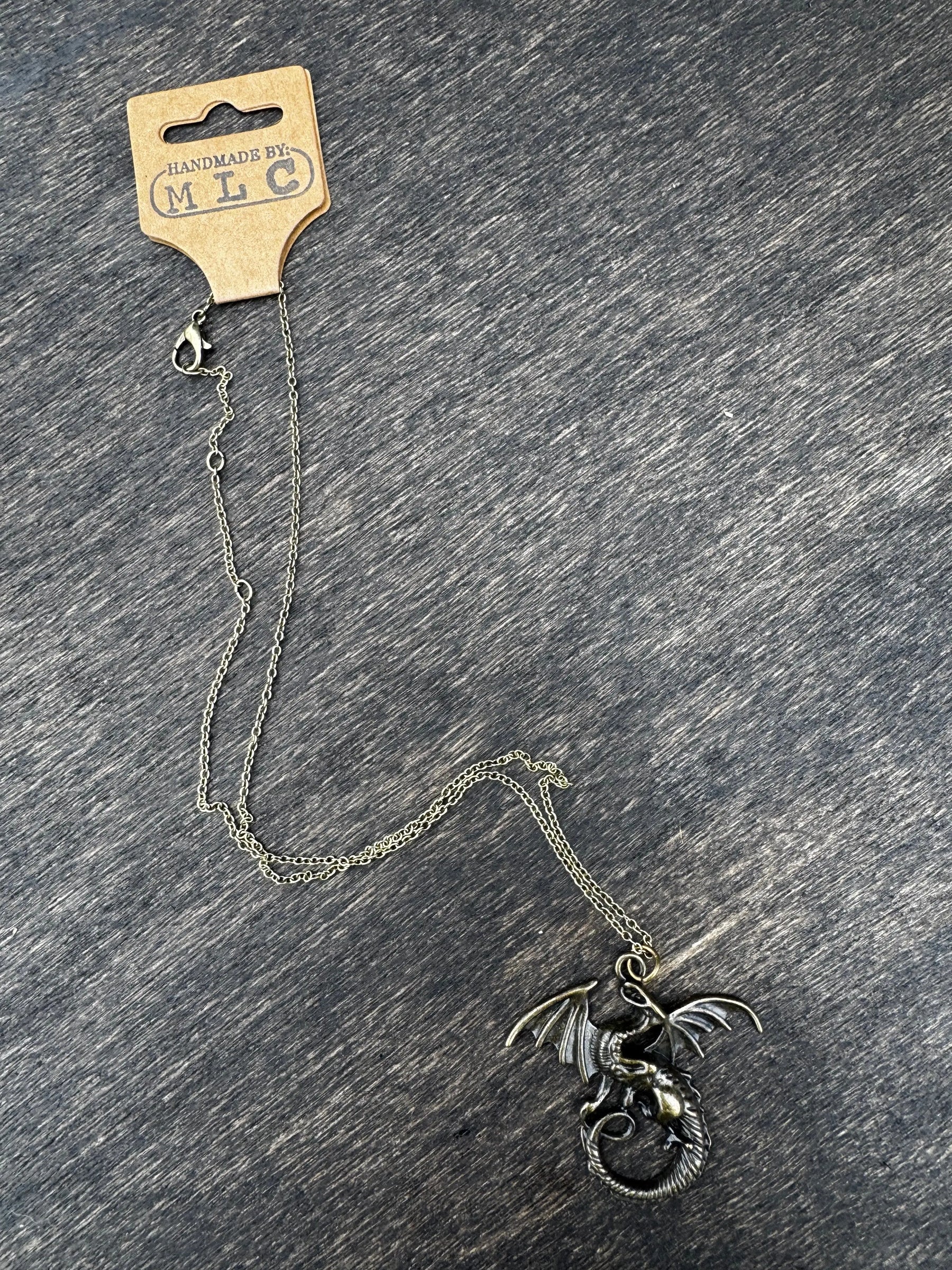 Ember Wyrm Necklace by Mushroom Lady Co, handmade jewelry detail photo 2