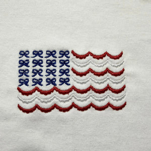 Embroidered Bow American Flag Tank by Poor Hog Customs, tank tops detail photo 3