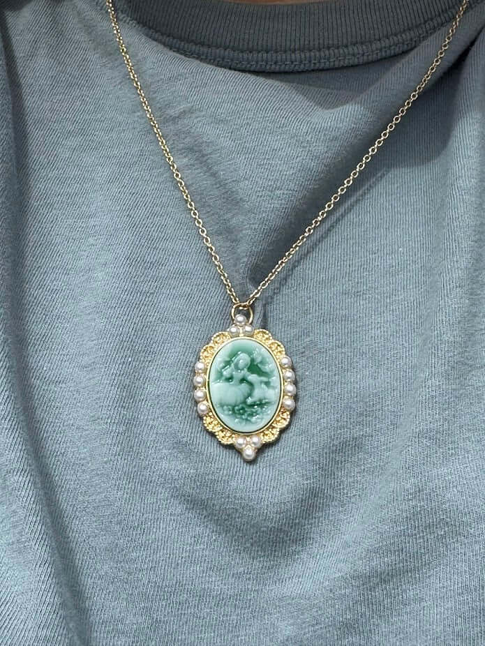 Enchanted Meadow Necklace by Mushroom Lady Co, handmade jewelry main product photo