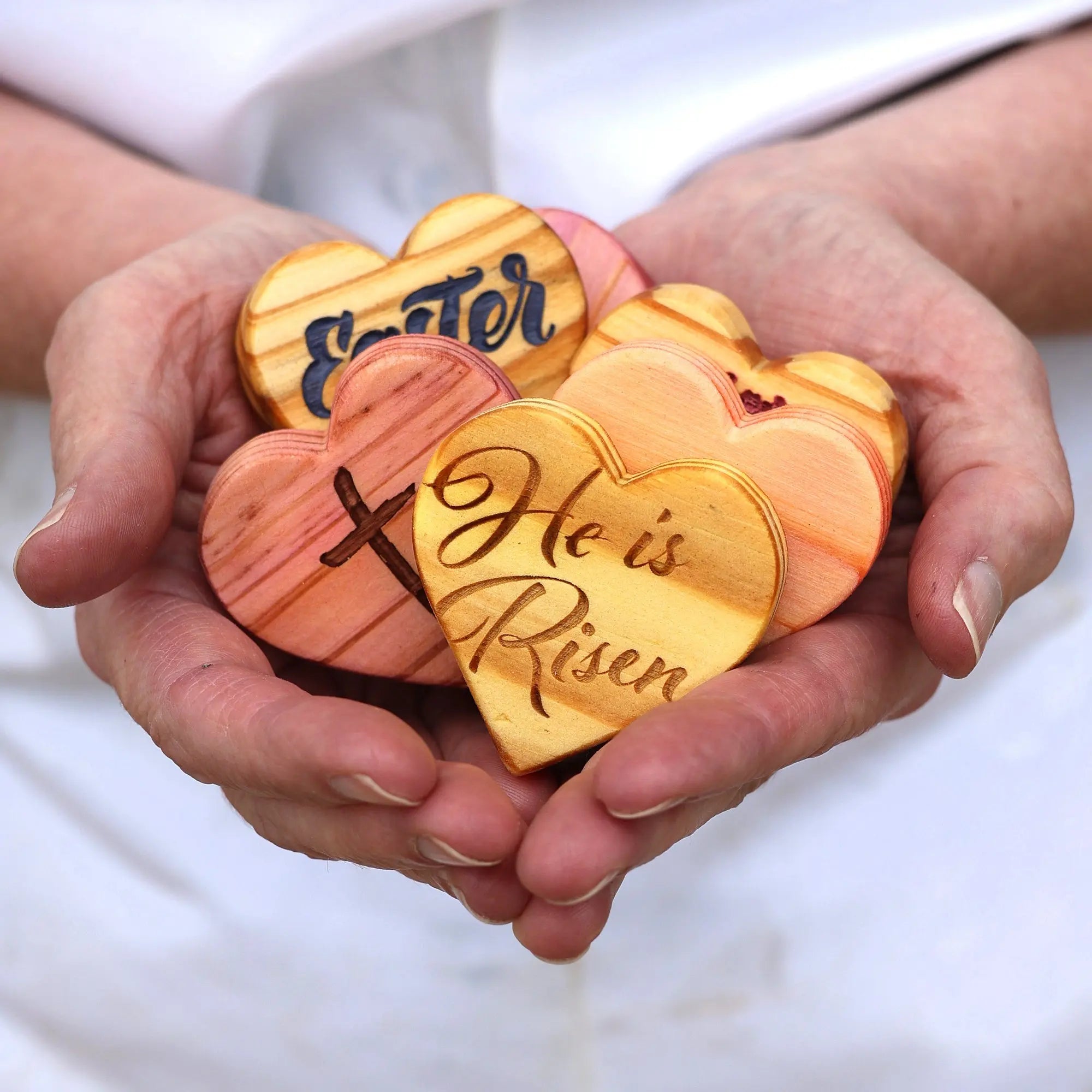Engraved Easter Hearts by Dennehey Design Co., original artwork main product photo