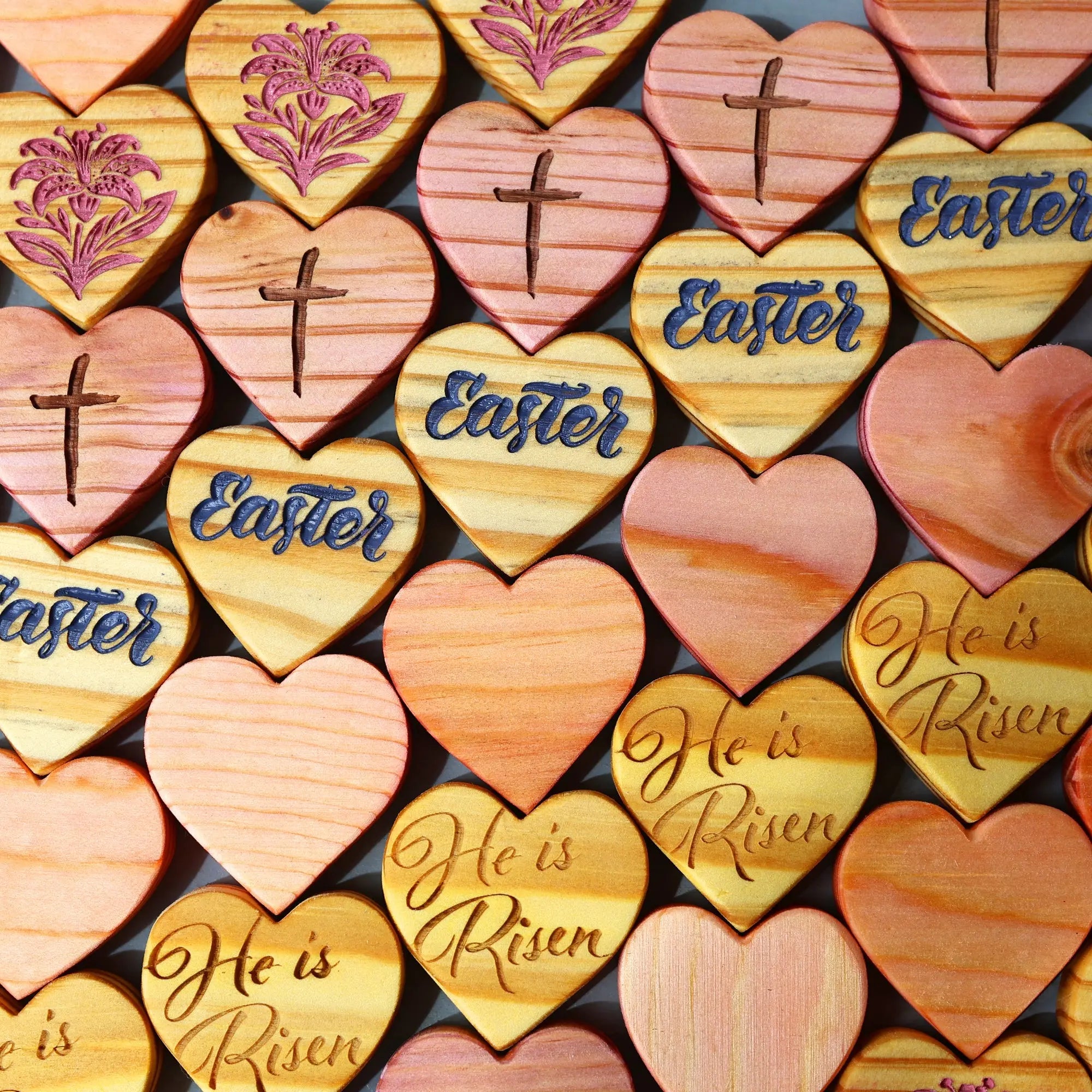 Engraved Easter Hearts by Dennehey Design Co., original artwork detail photo 2