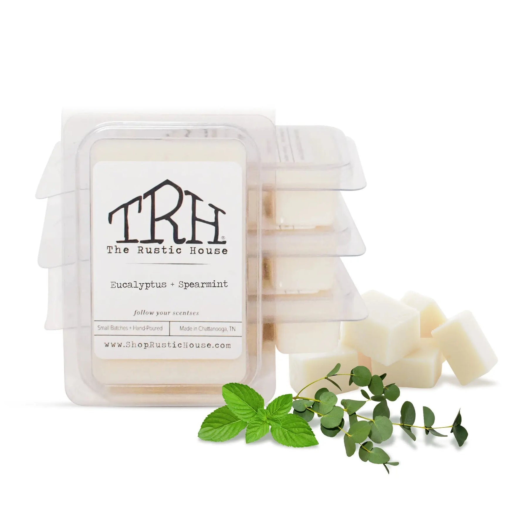 Eucalyptus + Spearmint Wax Melt by The Rustic House, scented candle main product photo